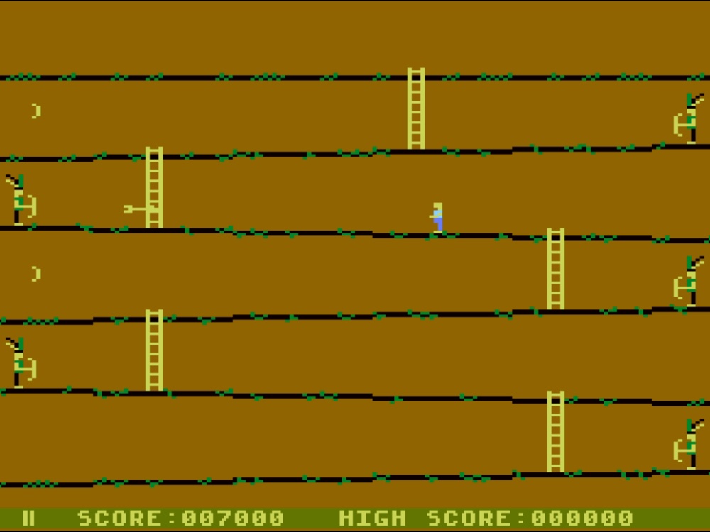 Gameplay of Canyon Climber for Atari 8 Bit